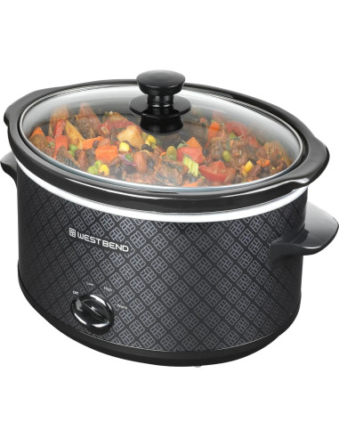 Cocina Lenta West Bend 4QT Cerámica Ovalada 210W Negro