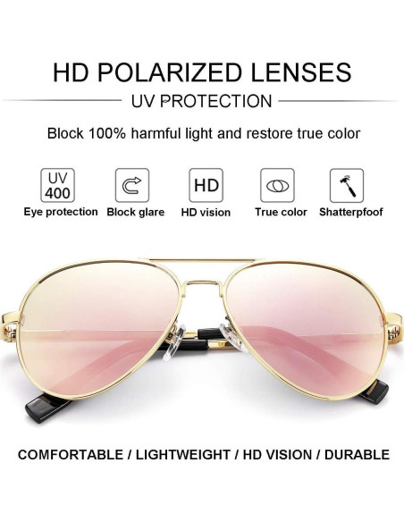 Gafas de Sol Aviador Gleyemor 52mm Polarizadas Unisex