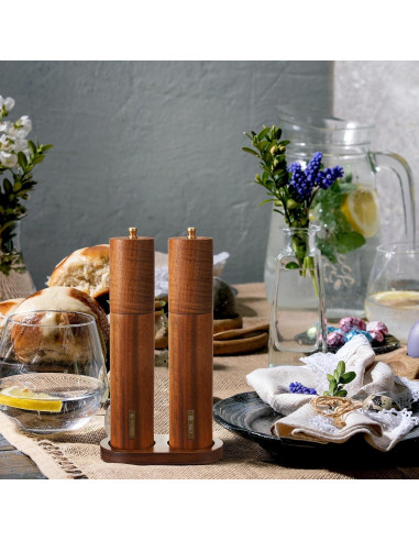 Juego de Molinillos de Sal y Pimienta LOYIM 25.4 cm Madera Acacia