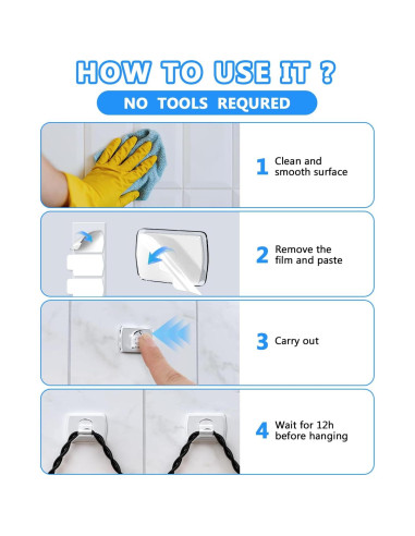 100 Clips de Luz Mini Transparentes ispneay para Montaje en Pared