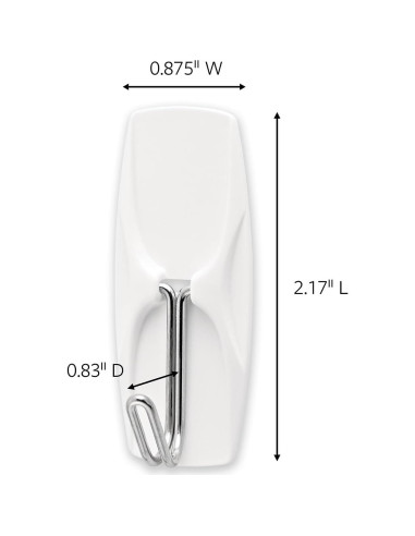 Ganchos de Alambre Medianos Command - 13 Ganchos y 16 Tiras Adhesivas Blancas