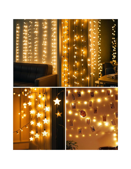 100 Clips de Luz Mini Transparentes ispneay para Montaje en Pared