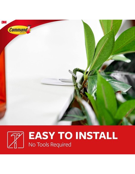 Ganchos de Alambre Medianos Command - 13 Ganchos y 16 Tiras Adhesivas Blancas