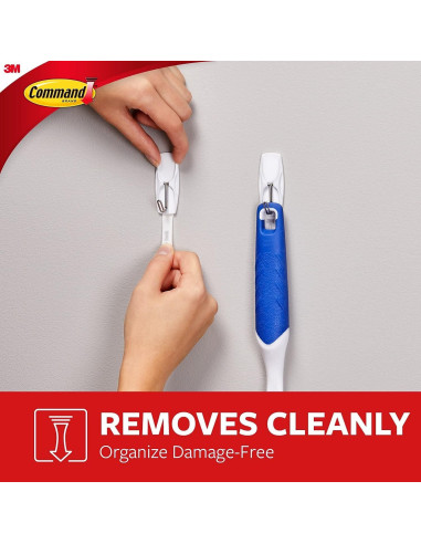 Ganchos de Alambre Medianos Command - 13 Ganchos y 16 Tiras Adhesivas Blancas