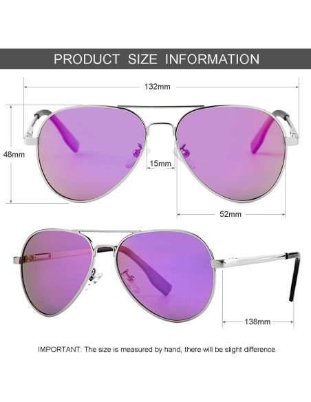 Gafas de Sol Aviador Gleyemor 52mm Polarizadas Unisex