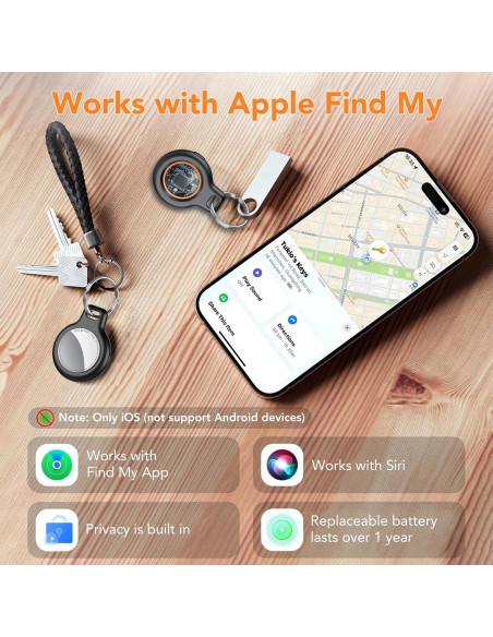 Etiquetas de Rastreo Tukio TX02 - 4 Paquete, Bluetooth, Naranja