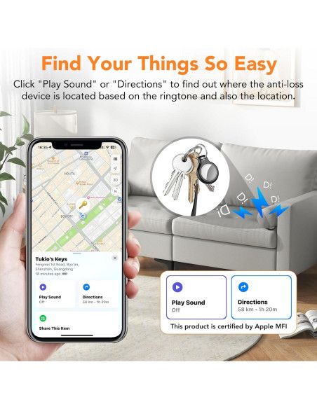 Etiquetas de Rastreo Tukio TX02 - 4 Paquete, Bluetooth, Naranja