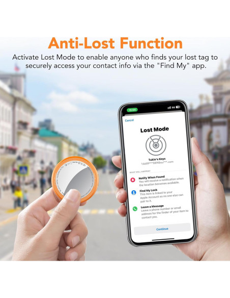 Etiquetas de Rastreo Tukio TX02 - 4 Paquete, Bluetooth, Naranja