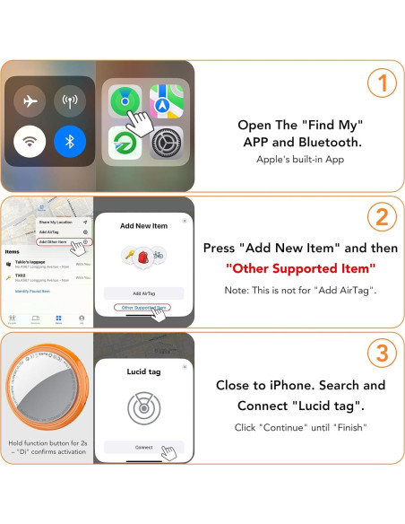 Etiquetas de Rastreo Tukio TX02 - 4 Paquete, Bluetooth, Naranja