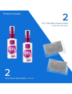Kit Limpiador de Lentes Gel Optix 55 - 2 Sprays 240ml + 2 Paños 2
