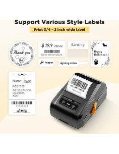 SUPVAN T50M Pro Etiquetadora Bluetooth Mini 1.9-5.1 cm Negra 2