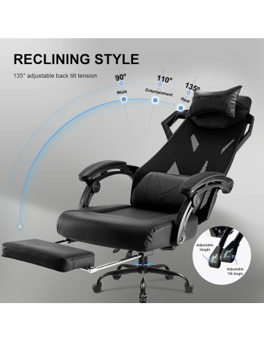 Silla de Juego GTRACING LUFT310-2024 Ergonómica Negra