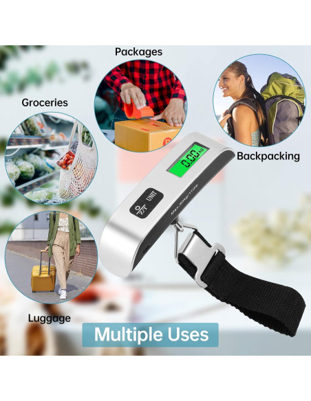 Báscula de Equipaje Digital Visen - 3 Unidades 50kg LCD