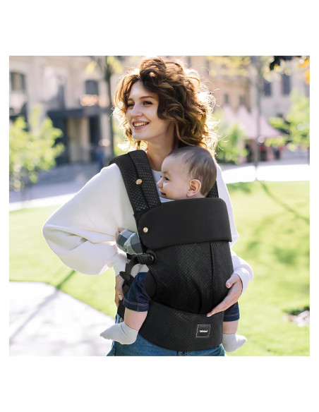 Portabebés Ergonómico Safotad Negro Ajustable 3.2-25 kg