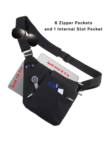 Bolsa de Hombro Cruzada Antirrobo VADOO Unisex 29.8x19.1cm