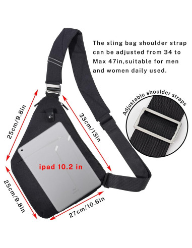 Bolsa de Hombro Cruzada Antirrobo VADOO Unisex 29.8x19.1cm