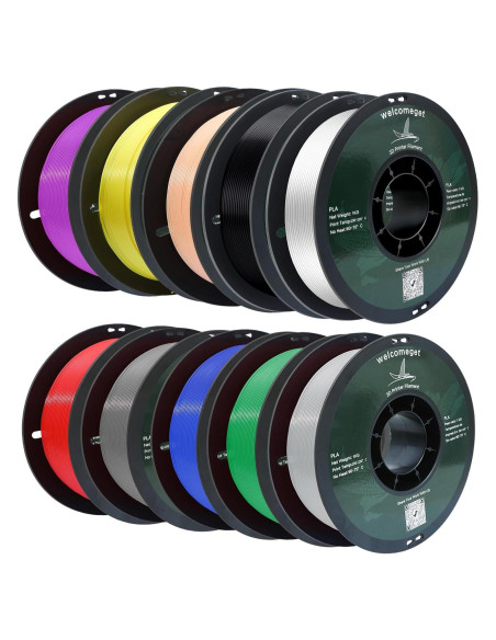 Filamento PLA 3D Welcomeget 10kg 1.75mm 10 colores
