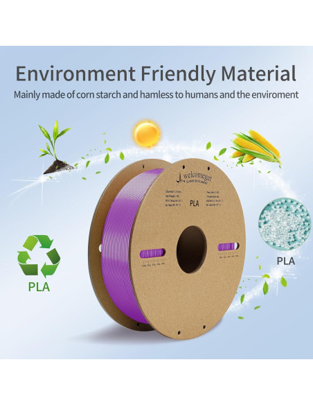 Filamento PLA 3D Welcomeget 10kg 1.75mm 10 colores