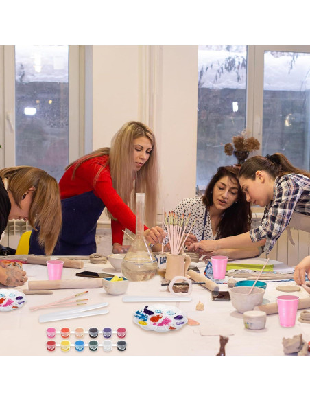 Kit de Pintura de Velas Resholder 64 Pcs - 16 Velas Blancas, 24 Pinceles, 96 Colores