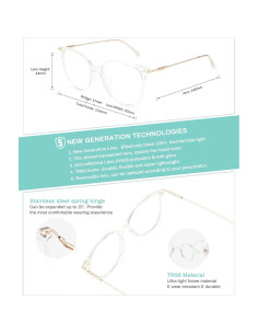 Gafas Anti Luz Azul Gaoye Unisex con Lentes Transparentes 2