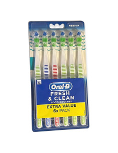 Cepillos de Dientes Oral-B Fresco y Limpio Medianos - 6 Unidades