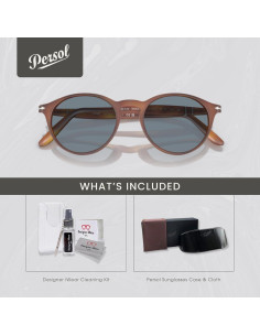 Gafas de sol redondas Persol PO3092SM para hombres + Kit iWear 2