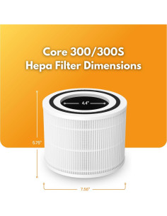 Filtro de Reemplazo 3-en-1 Filter-Monster para Levoit Core 300 - Paquete de 2 2