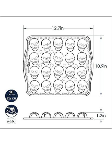 Mordedor de Calavera Nordic Ware - Bandeja de Horno 2.5 tazas