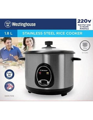 Cocedor de Arroz Westinghouse 10 Tazas 220V Acero Inoxidable 700W