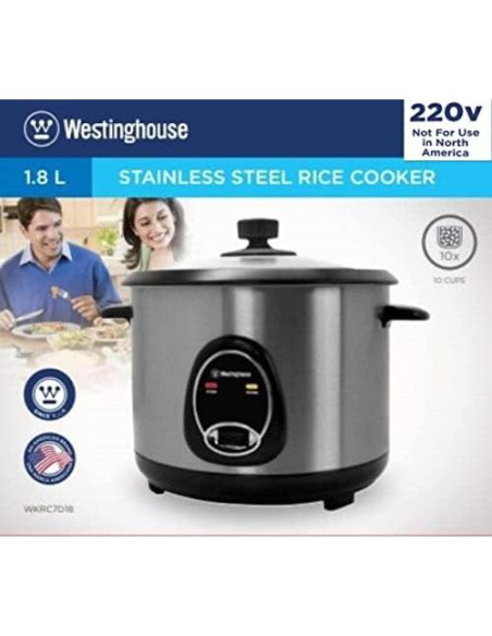 Cocedor de Arroz Westinghouse 10 Tazas 220V Acero Inoxidable 700W