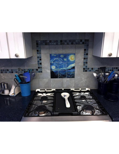 Mural de Azulejos Cerámicos FlekmanArt Noche Estrellada 60x45 cm