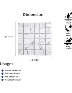 Azulejo Porcelana Mate Tenedos Satori Blanco Gris 4.76 cm - Caja 5 Hojas 2