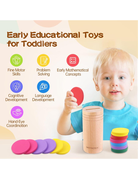 Juguetes Montessori MOYAOSIX para Niños 1-3 Años - Clasificación de Colores
