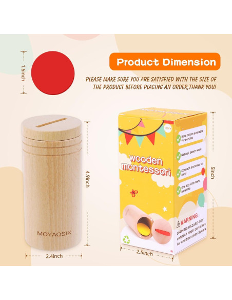 Juguetes Montessori MOYAOSIX para Niños 1-3 Años - Clasificación de Colores