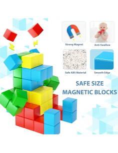 Bloques Magnéticos Montessori 28 Piezas 3 cm para Niños 3+ 2