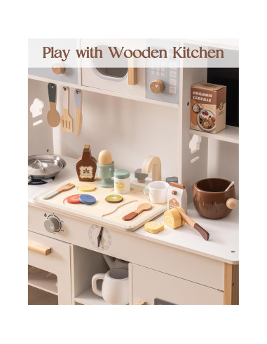 Set de Comida de Madera ROBOTIME para Niños +30 Piezas