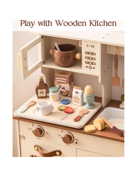 Set de Comida de Madera ROBOTIME para Niños +30 Piezas