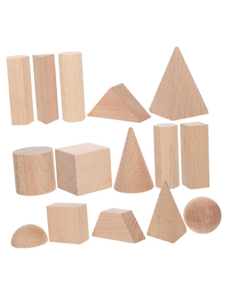 Bloques de Madera Natural YARNOW 15pcs para Aprendizaje 3D