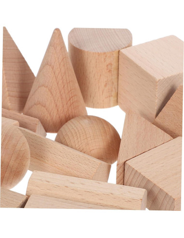 Bloques de Madera Natural YARNOW 15pcs para Aprendizaje 3D