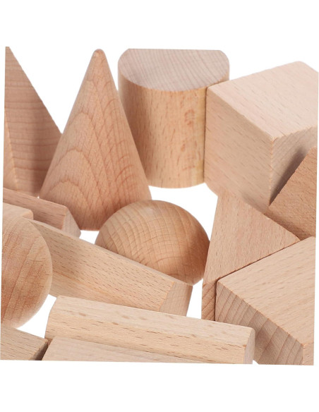 Bloques de Madera Natural YARNOW 15pcs para Aprendizaje 3D