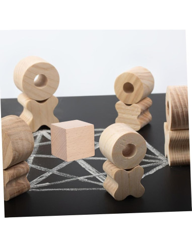 Bloques de Madera Natural YARNOW 15pcs para Aprendizaje 3D