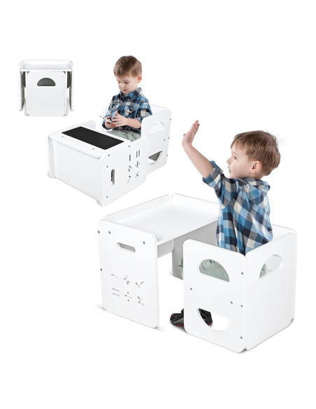 Set Mesa y Silla Montessori Ajustable para Niños 1-3 Años