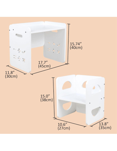 Set Mesa y Silla Montessori Ajustable para Niños 1-3 Años