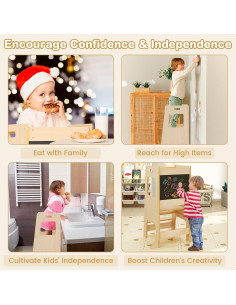 Torre de Aprendizaje para Niños Costzon, Altura Ajustable, Pizarra 2