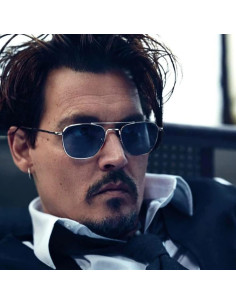 Gafas de sol aviador vintage metal 54mm azul y naranja 2