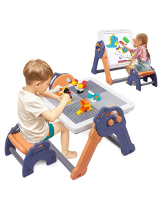 Conjunto de Mesa y Sillas Plegable GarveeHome para Niños 8 en 1