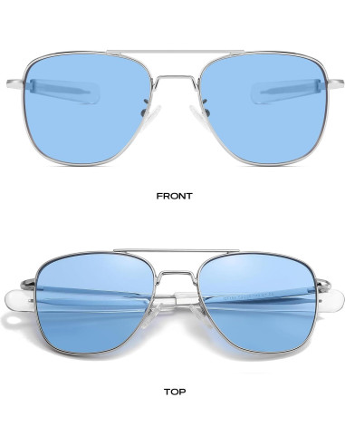 Gafas de sol piloto militar Gtand con lente azul 54mm
