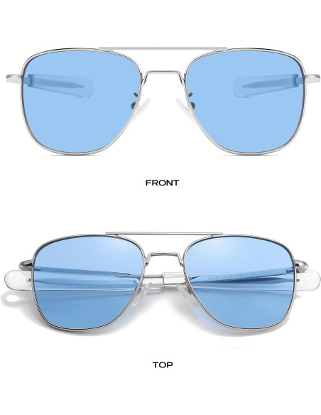 Gafas de sol piloto militar Gtand con lente azul 54mm
