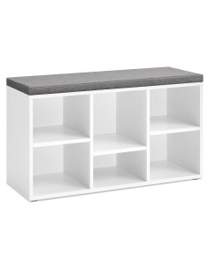 Banco de Almacenamiento de Zapatos VASAGLE Blanco 6 Compartimentos