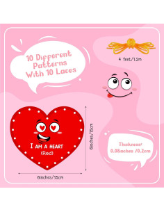 Tarjetas de Enhebrado Funrous 10 Piezas para Niños 15x15cm 2